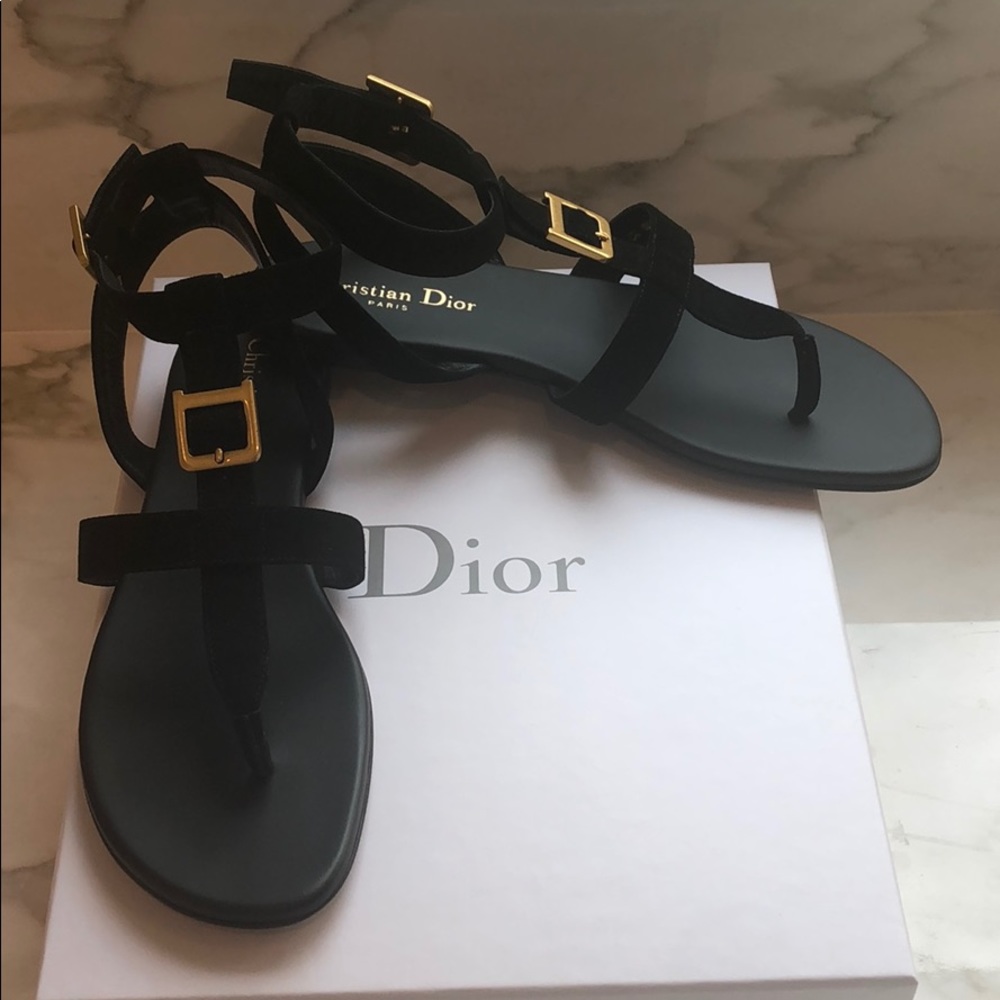 Black Dior Gladiator Sandals.